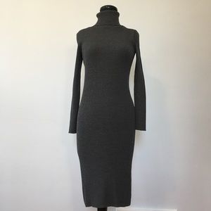 Antonio Melani Grey Long Sleeve Turtleneck Sweater Dress, XS